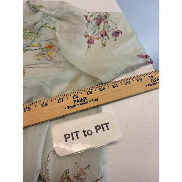 4 Love and Liberty Johnny‎ Was Silk Floral Sheer blouse tunic size S - Picture 5 of 7